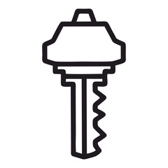 Vehicle Key Outline Vector Illustration