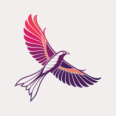 Vibrant Gradient Eagle in Flight - Colorful Vector Illustration.