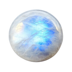 Single Moonstone Cabochon Lying Flat Crisp  isolated on a transparent background