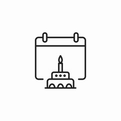 birthday cake date icon sign vector