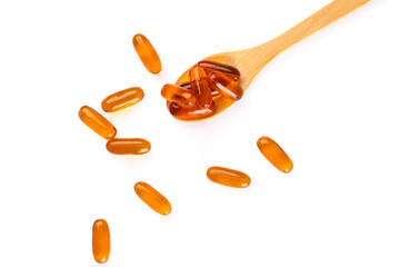 Dietary supplement containing omega 3 fish oil capsules