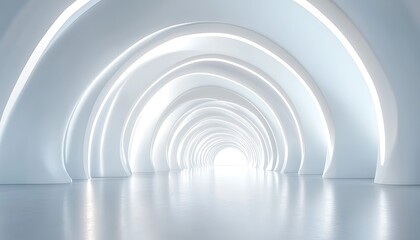 Naklejka premium Abstract architecture background, empty white interior. 3d render illustration.