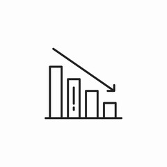 declining trend icon sign vector
