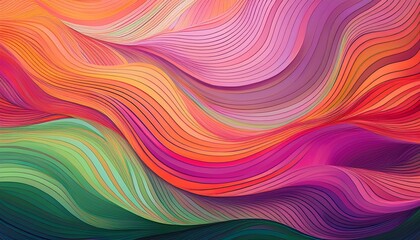 Fototapeta premium wavy layered panels of pinks oranges purples and greens create an abstract textured background
