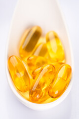 Dietary supplement containing omega 3 fish oil capsules