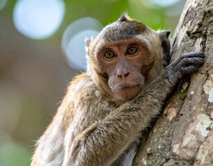cute monkey on the tree