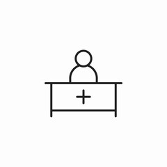 doctor at desk icon sign vector