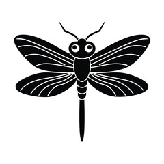 Stylized dragonfly illustration with geometric wings and rounded body segments for creative design projects