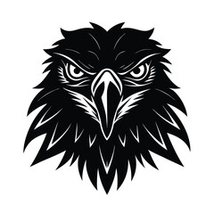 Black and white eagle head vector graphic design powerful bird emblem illustration