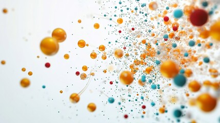 Simulation of Nanoscale Particle Interactions for Healthcare Breakthroughs White Background