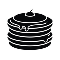 Stack of pancakes with syrup vector icon graphic design isolated