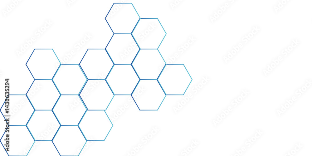 Poster clean minimalistic, and futuristic abstract background with overlapping hexagonal shapes.design geom