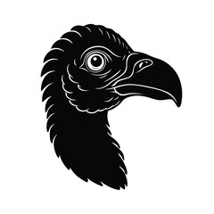 Stylized black silhouette of a dodo bird head detailed wildlife illustration vector design dodo extinct animal © Joy