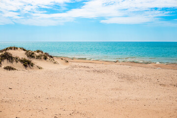 Barrier sand dune with protective net for fuel oil retention on the Black Sea coast. Ecological disaster, methods of elimination