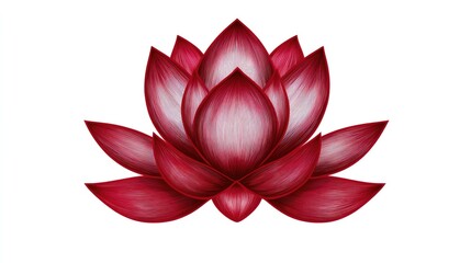 Fototapeta premium Lotus flower design digital art red color palette minimalistic style abstract environment