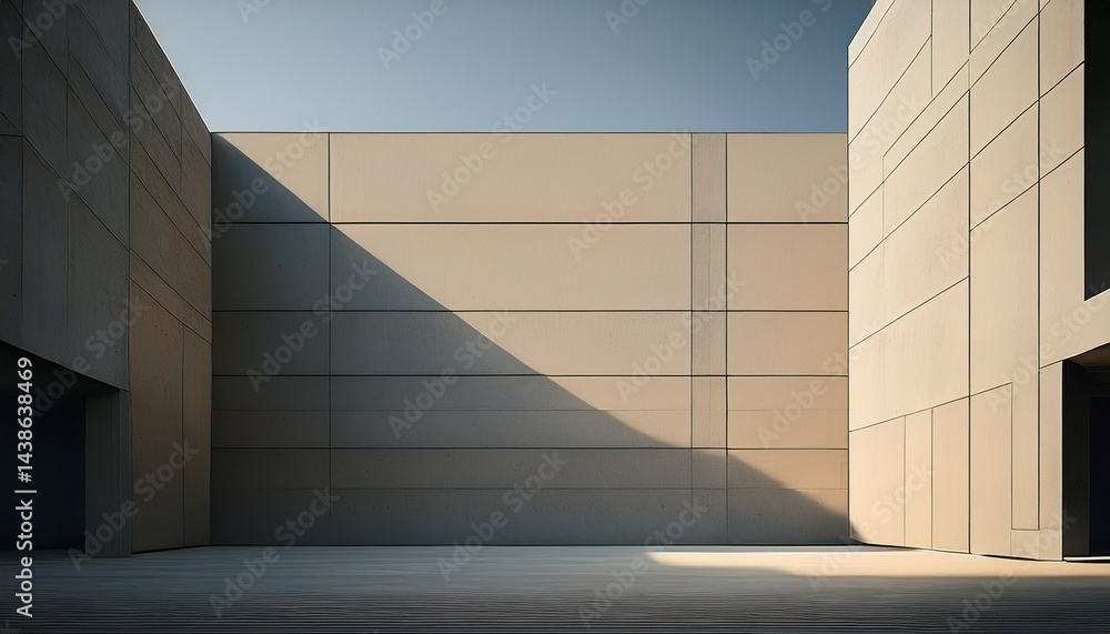 Poster minimalist architectural with geometric patterns and concrete surfaces