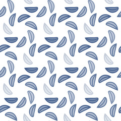 Abstract Semi Circle Seamless Pattern in Blue Hues
