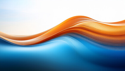 Obraz premium blue orange wave