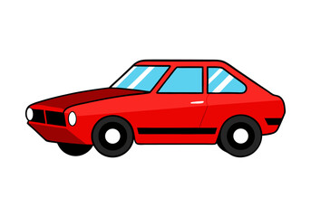 Red Car Design on White Background