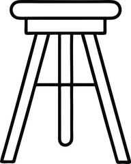 stool outline icon on white background. furniture icon.