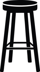 stool silhouette icon on white background. furniture icon.
