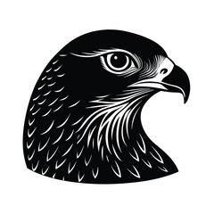 Fototapeta premium Majestic black and white falcon head detailed illustration graphic icon design for wildlife projects