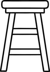 stool outline icon on white background. furniture icon.
