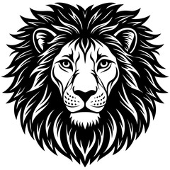 lion head with white background
