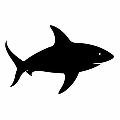 Shark silhouette with white background