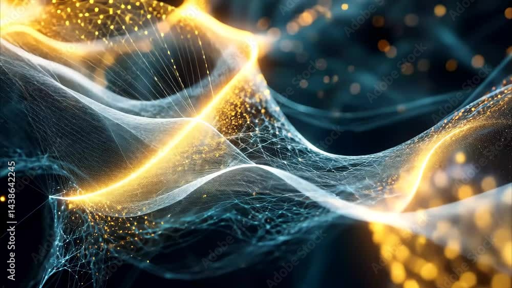 Aufkleber abstract golden particles create a mesmerizing motion background full of depth and shimmering lights