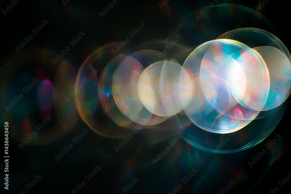 Poster abstract background with bokeh defocused lights and lens flare