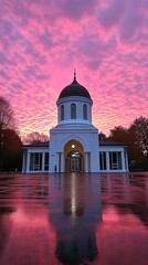 Mosque at Pink Sunset