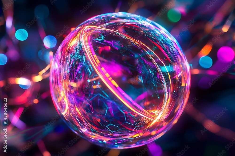 Aufkleber abstract background with multicolored rays on a black background.