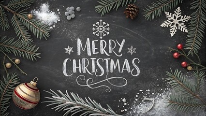 christmas background with christmas tree and decorations