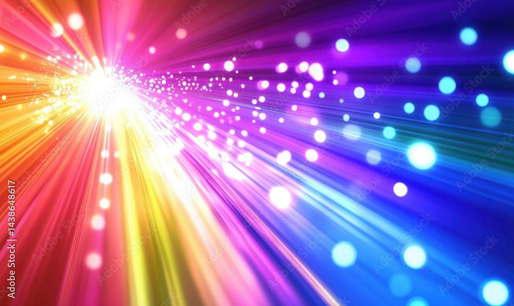 Aufkleber colorful light rays and bokeh effects creating vibrant abstract background