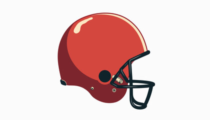Vintage American football helmet illustration in muted red, classic design