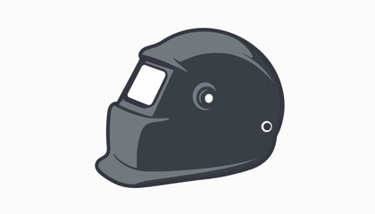 Fototapeta premium Welder's helmet illustration on white background, minimalist design