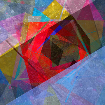 Abstract geometric watercolor retro background