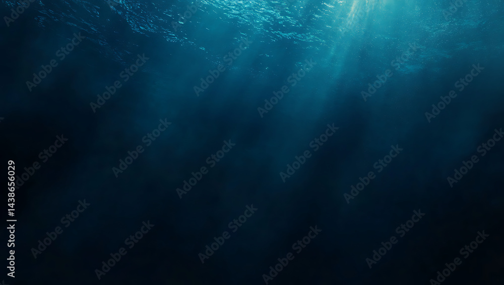 Poster dark blue background with light rays and glowing particles, creating an atmosphere of mystery and ma