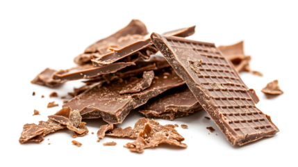 A pile of chocolate bars with a few pieces missing