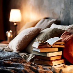 Realistic Image of Heart Bookshelf Filled with Books for Book Lovers Concept