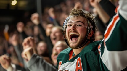 Glory moment football star in stadium spotlight
