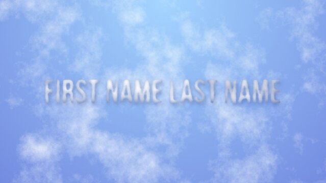 Text in the Sky Foggy Clouds Title Intro