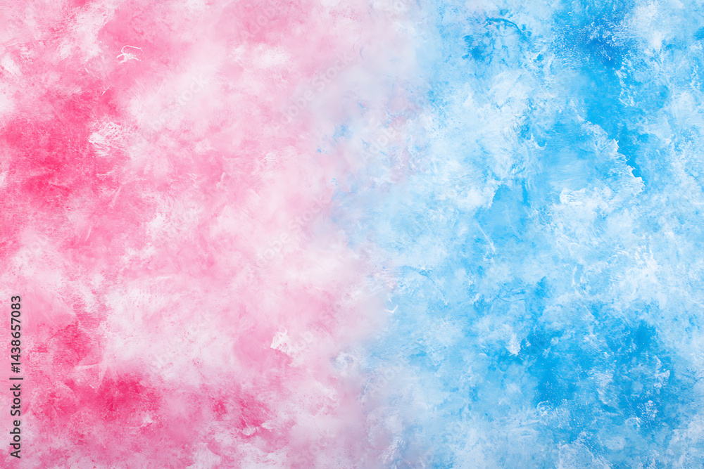 Poster cute pink and blue pastel gradient background with soft textures and subtle grainy effects, creating