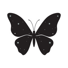 Butterfly Silhouette With Galaxy Inspired Cosmic Design