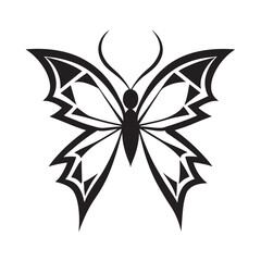 Obraz premium Tribal Butterfly Silhouette With Sharp Bold Lines