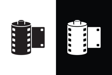 Camera Film Roll icon vector on White Background ,Vector Art Illustration on white background.