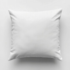 White polyester square pillow soft home decor essential isolated on white background