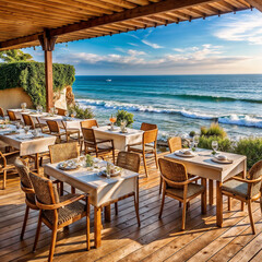 Obraz premium restaurant on the beach