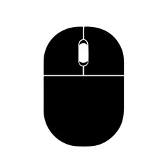 mouse vector icon. Flat black computer mouse . Input device simple